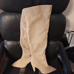 NEW ! Vince Camuto Minnada Over the Knee Boot Wide Calf Taupe Size 7